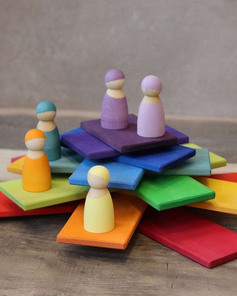 Regnbue Planker - Stableleke i Tre | Montessori Leker