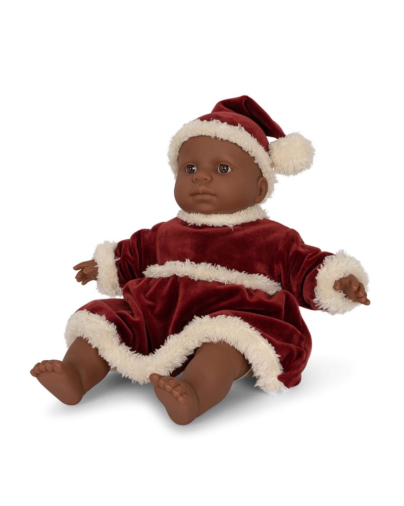 Dukkeklær Julekjole M/ Nisselue | Doll Christmas Dress