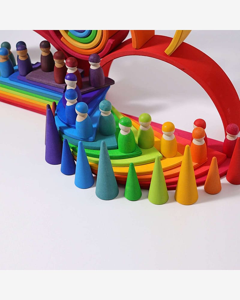 Regnbue Halvsirkel-plater - Stableleke i Tre | Montessori Leker