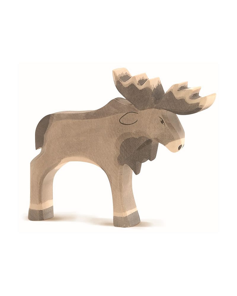 Elg Lekedyr – Håndlaget Trefigur | Dyrefigurer Skog
