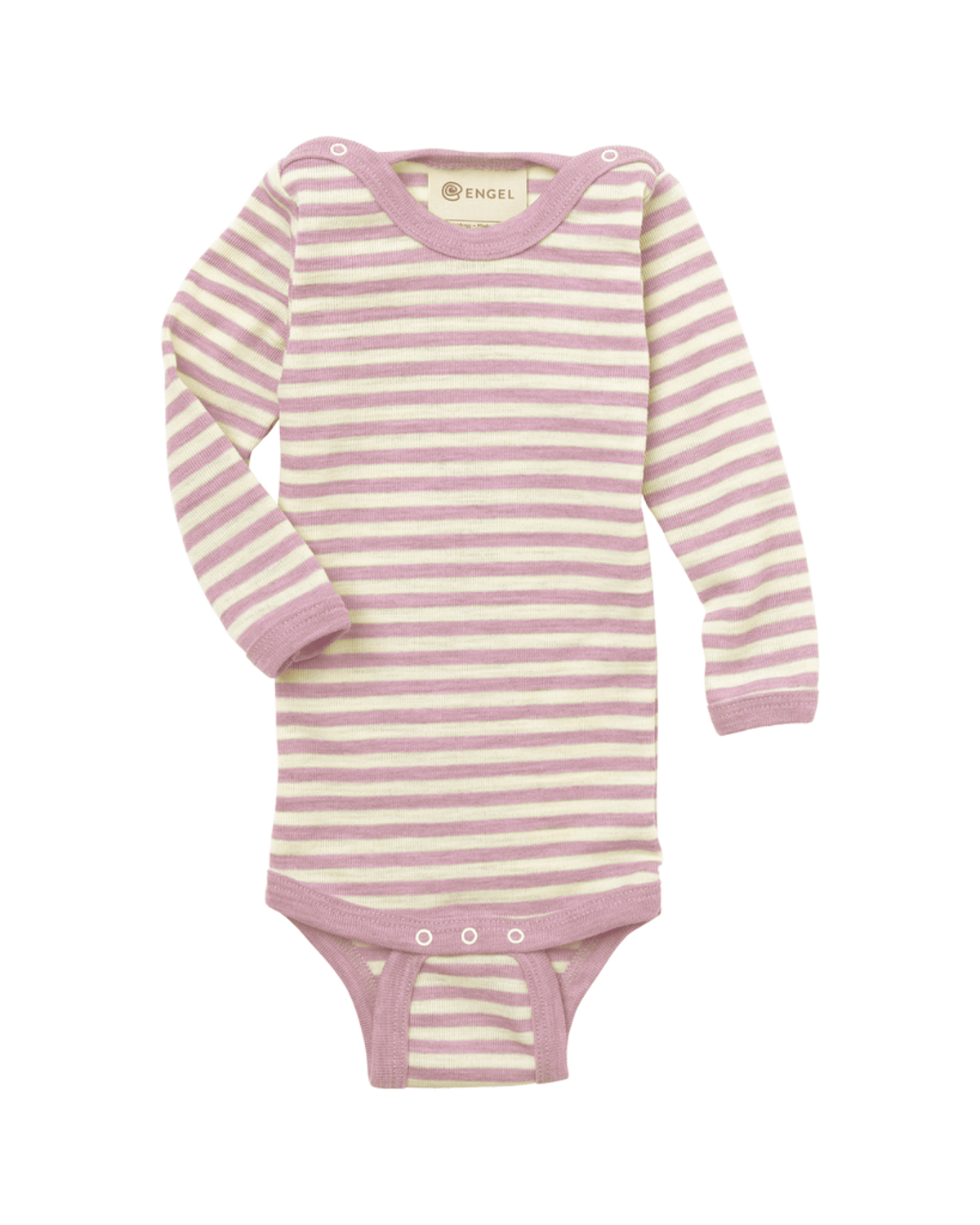 Ullbody – 100% Merino, Ubehandlet, Striper Rosa/Nature