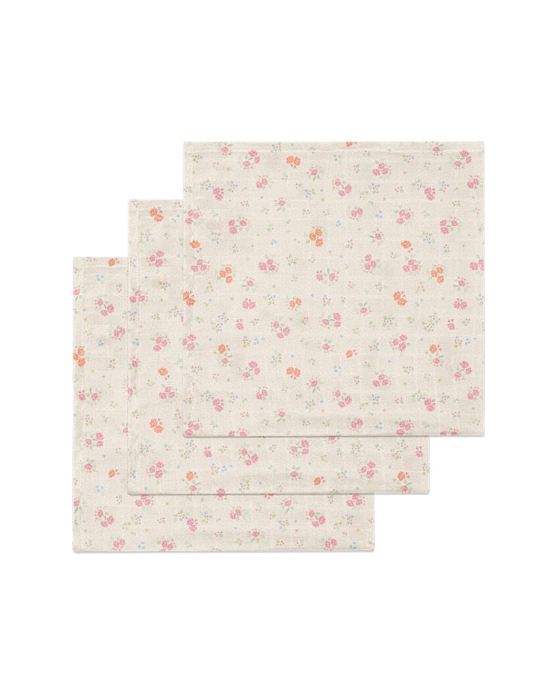 Gulpekluter 3pk - 100% Øko Musselin - 65x65cm