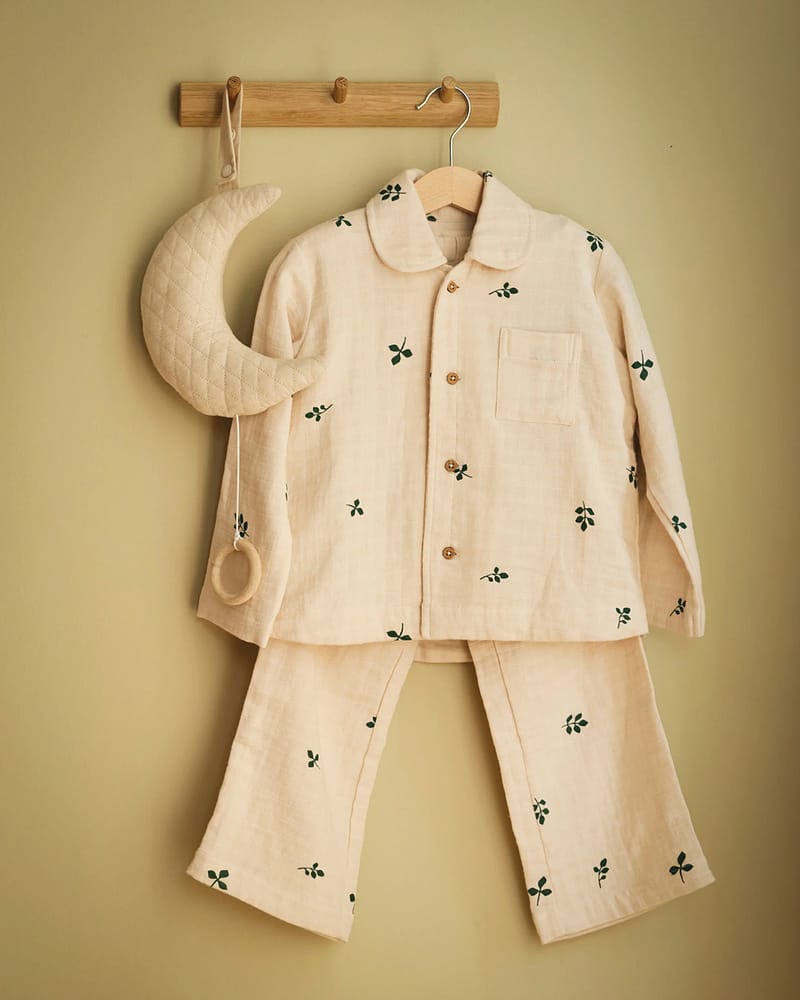 Pysjamas i 100% Øko Bomull, Muslin - Trøye og Bukse | Two-piece pyjama