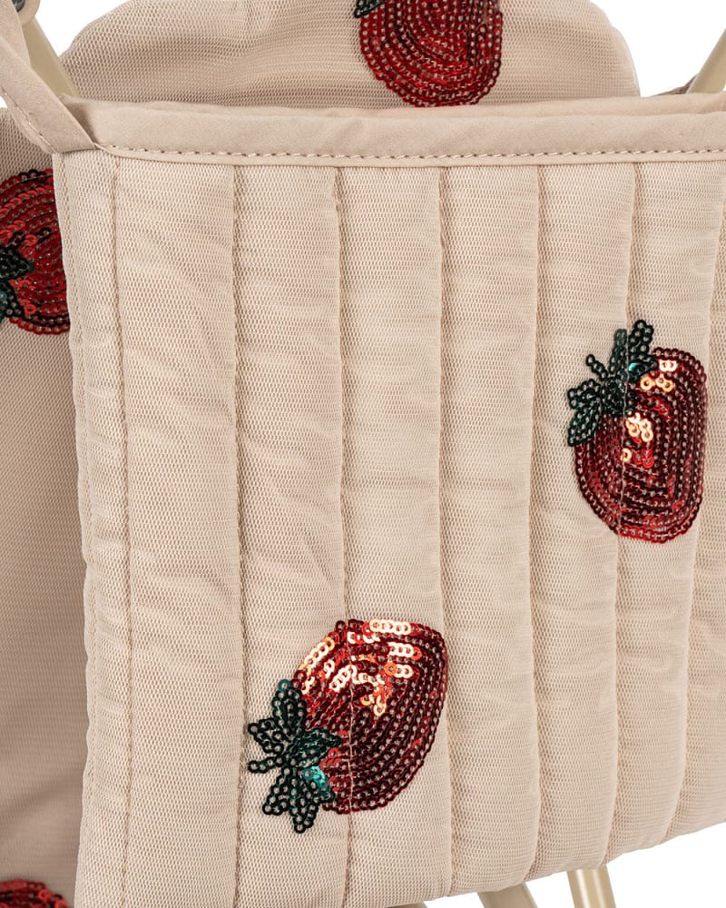 Dukkevogn m/ Glitrende Paljetter - Trille m/ Stelleveske | Tulle Doll Stroller