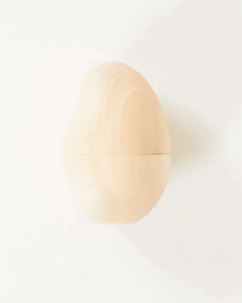 Lekeegg i tre, kan åpnes | Påskedekorasjon, kan males til påskeegg