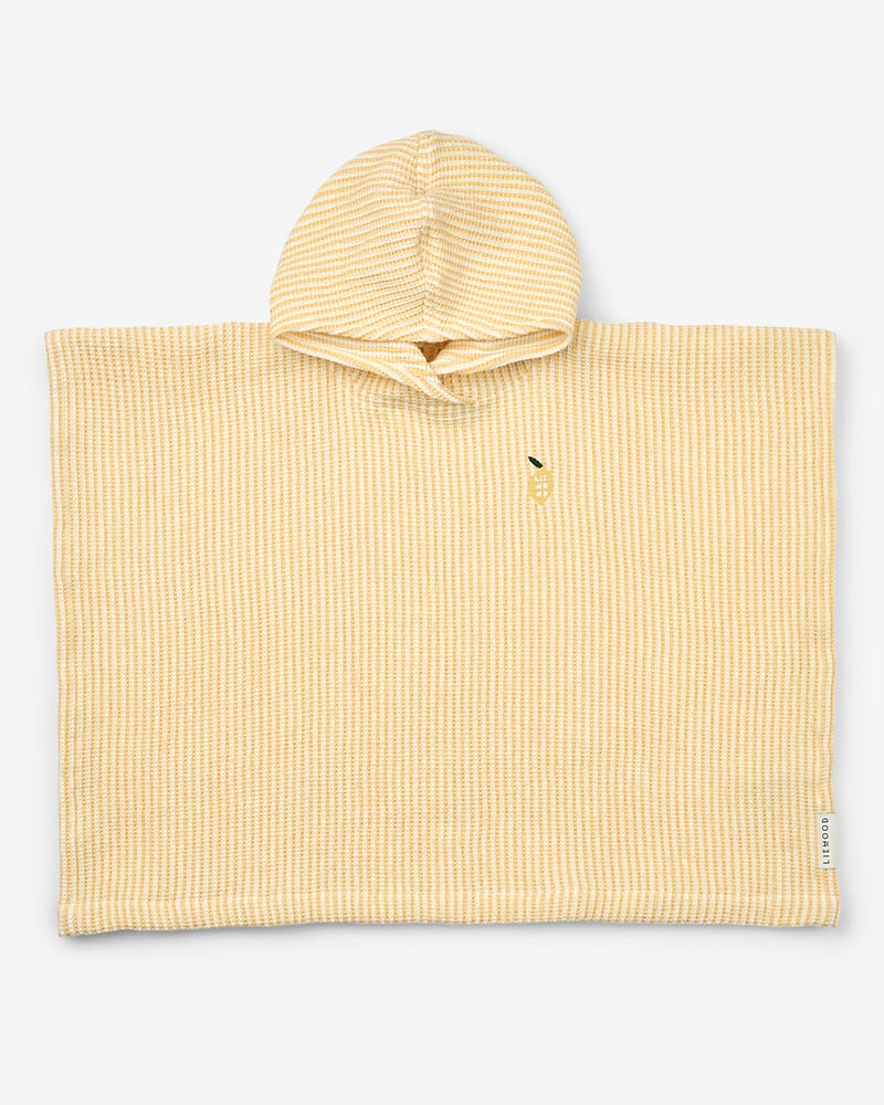 Badeponcho med Hette - Øk. Bomull Vaffelvevd | Paco Poncho Embroidery