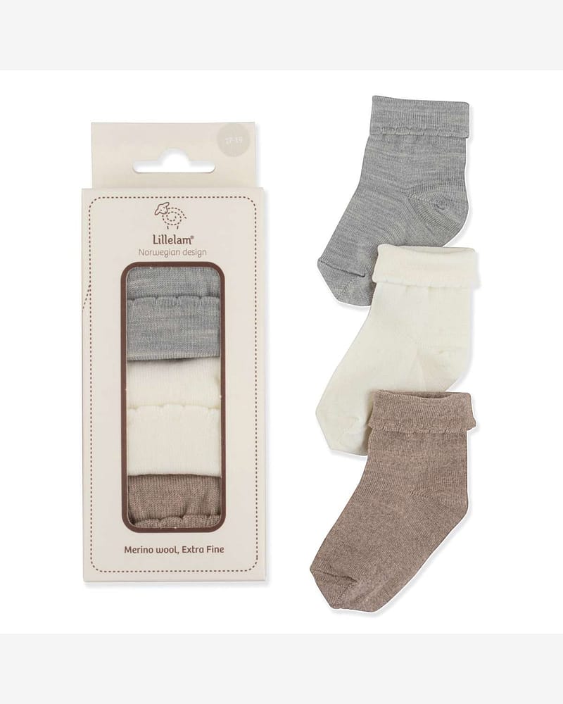 Ullsokker 3pk - Tynn ullkvalitet - Super Fine Merino - Gavepakke