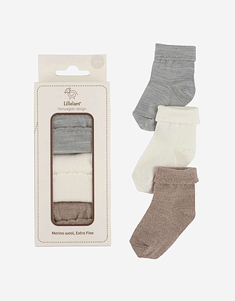 Ullsokker 3pk - Tynn ullkvalitet - Super Fine Merino - Gavepakke