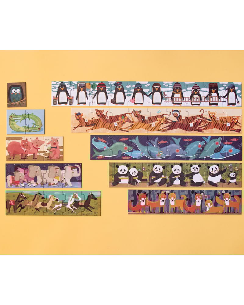 Puslespill og Tellelek - 10x Puslespill Barn 3år+ | 10 penguins puzzle NEW