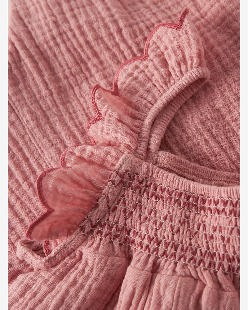 Jumpsuit Baby M/ Volanger - Muslin, Øko Bomull | NBFHIBA LOOSE OVERALL LIL