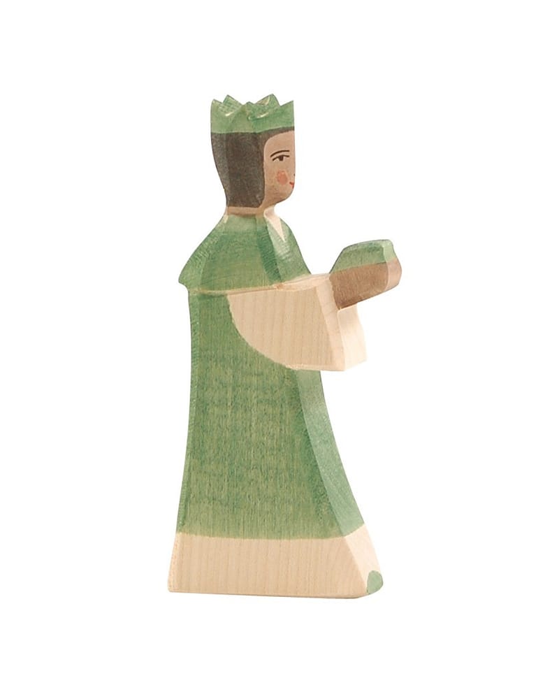 Konge Trefigur - Håndlaget Dukke | King green