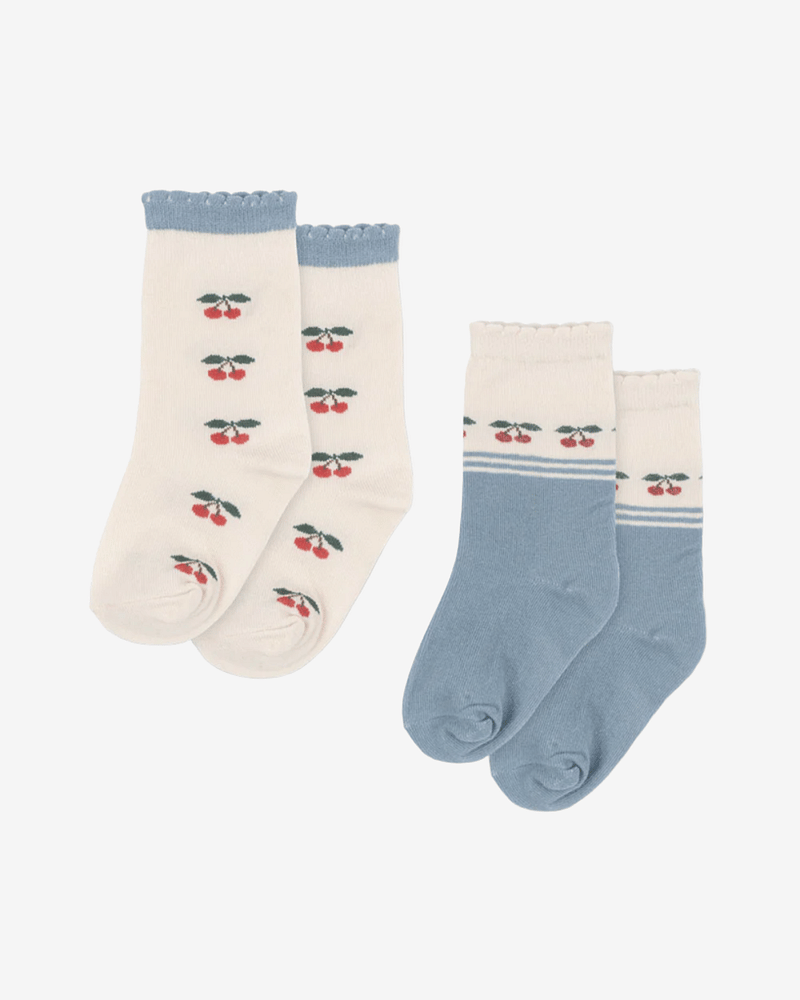 Sokker 2pk m/ Kirsebær Mønster | Cherry Sosks