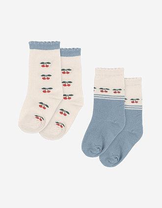 Sokker 2pk m/ Kirsebær Mønster | Cherry Sosks