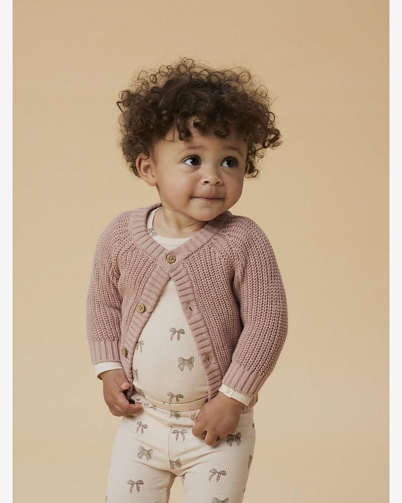 Cardigan Baby - Strikket, Øko Bomull | Emlen LS Knit