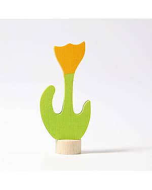 bursdagsring grimms lysestake trefigur tulipan gul