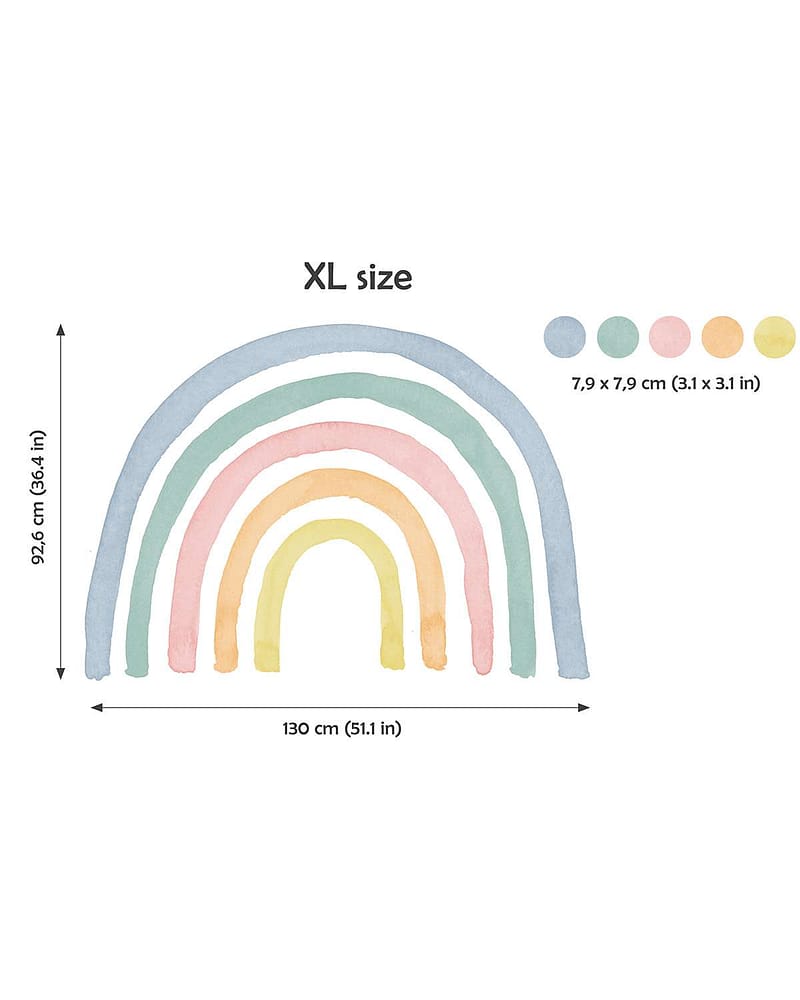 Wallstickers Regnbue & Dots - ØKO Veggklistremerker Barnerom