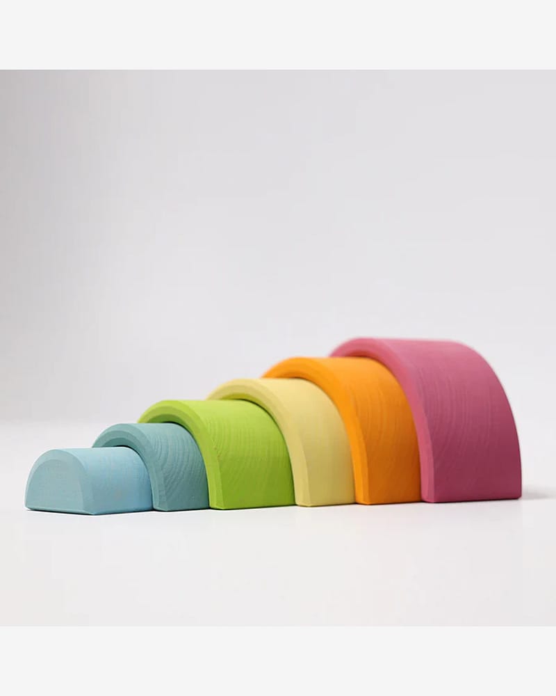 Regnbue Medium Pastel - Stableleke i Tre | Montessori Leker