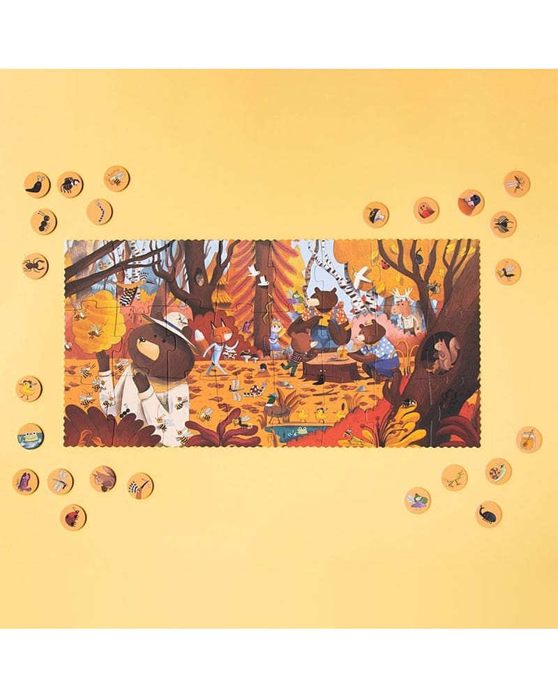 Puslespill og "Hvor er..."-spill - 2i1 Puslespill Barn 3år+ | Bear’s Forest