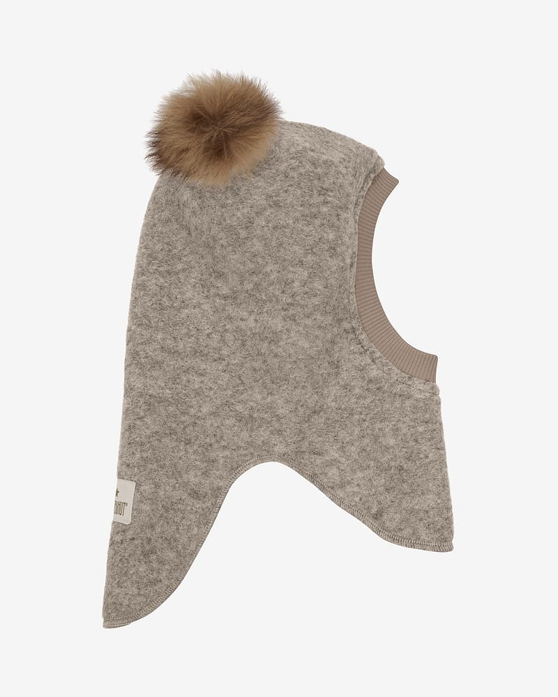 Balaclava Ull 2-Lags - Børstet Ullfleece | Alpaca Pompoms