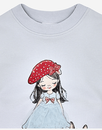 Genser Barn M/ Volanger - 95% Bomull, 5% Elastane | HCSicillia French Girl
