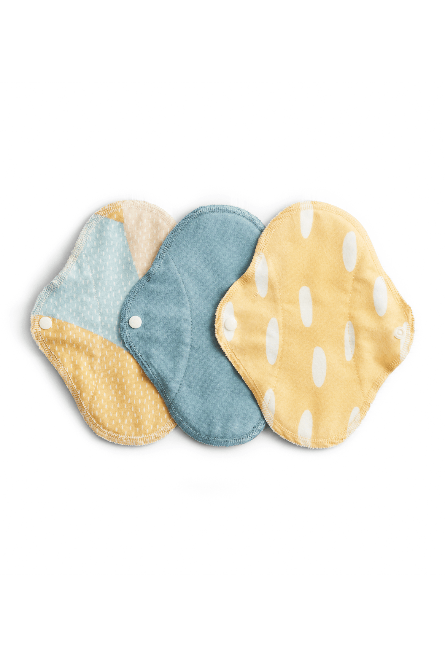3pk Gjenbrukbare Truseinnlegg i Light Flow – Øko Bomull | Panty Liner Classic, Blue Sprinkle