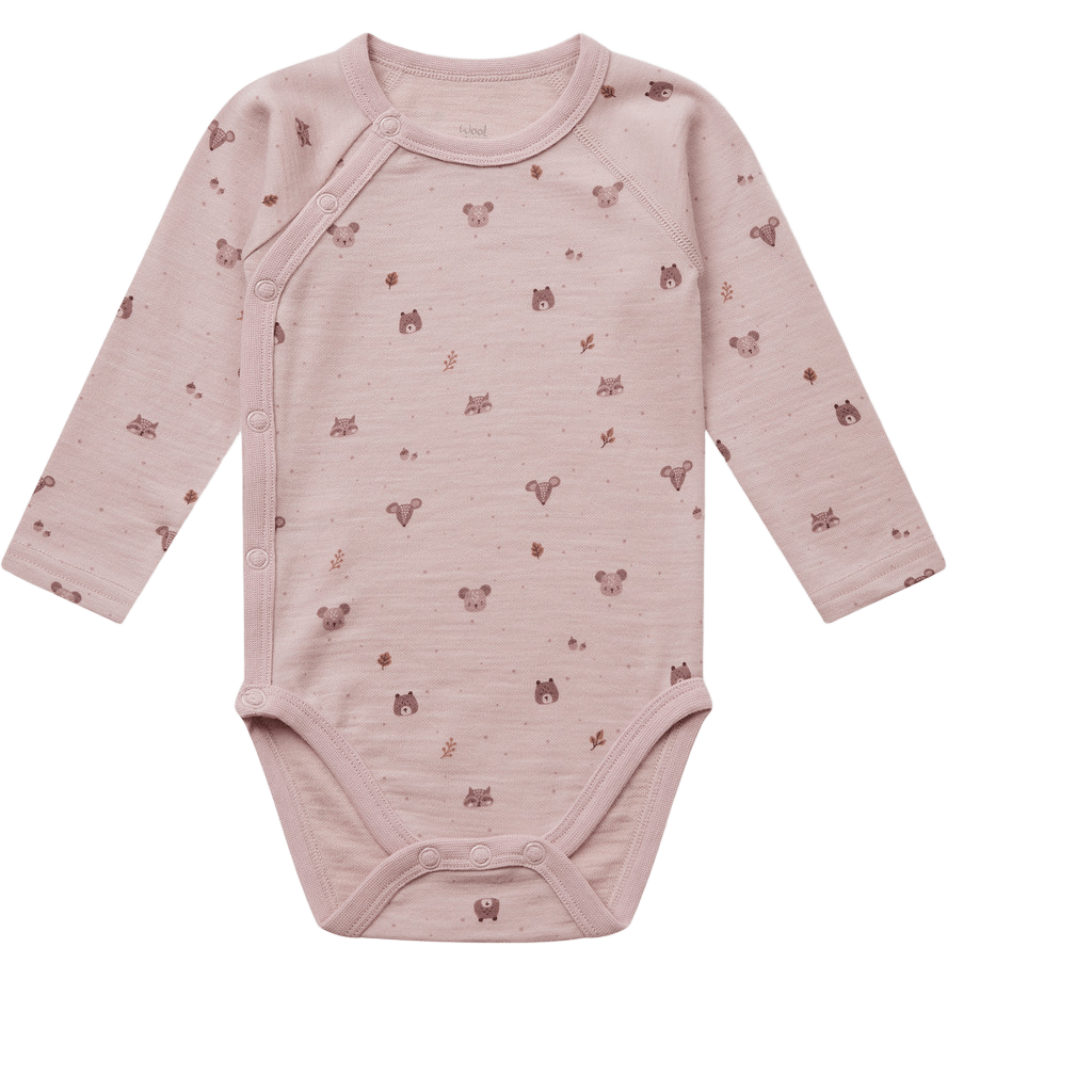 Omslagsbody Baby – Ull/Bambusviskose | HCBaloo Wrap, Dusty Rose