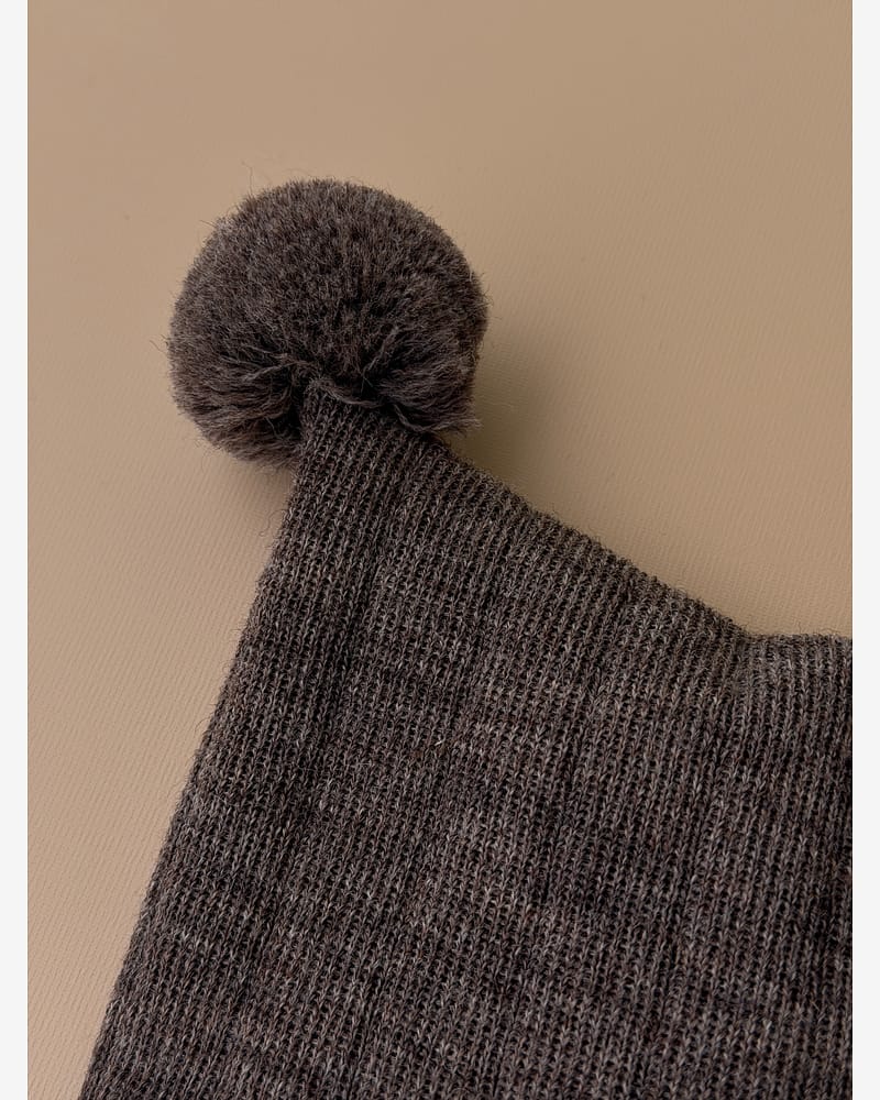 Knytelue Ull m/ Bomullsjersey fôr og Vindstopper | Ubehandlet Ull