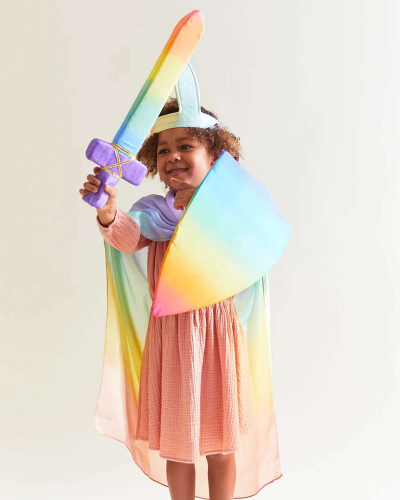 Lekesverd av skum og silke - 43cm | Rainbow Sword