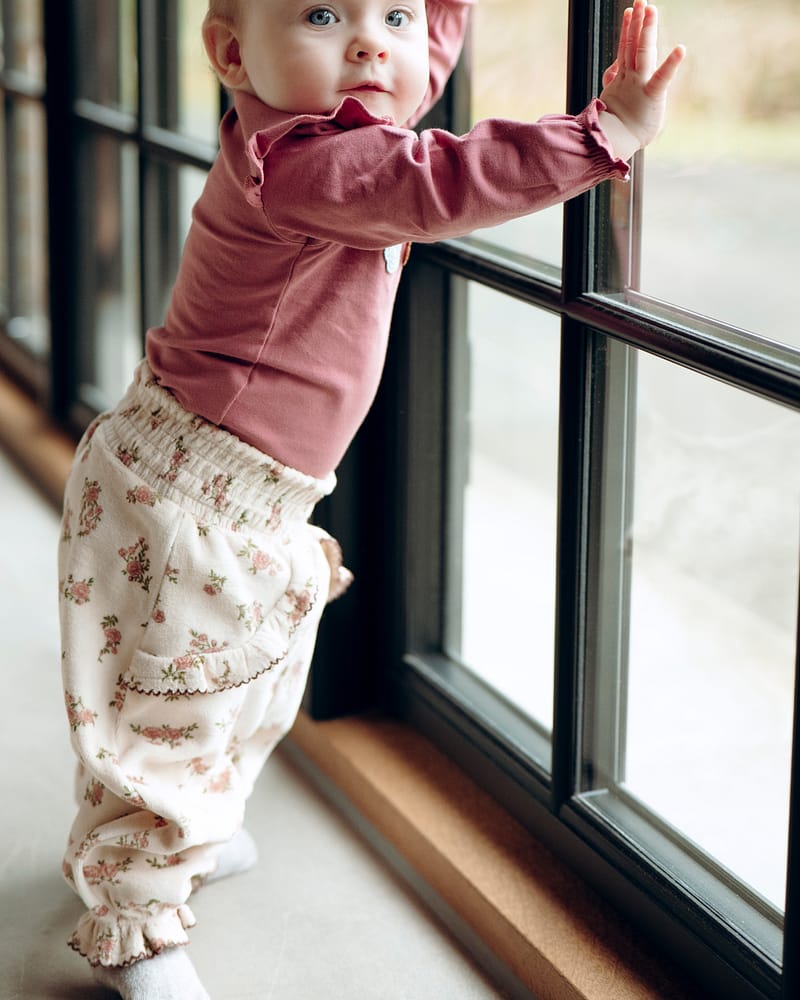 Bukse Baby - Terrystoff i Øko Bomull | Trine Winter roses