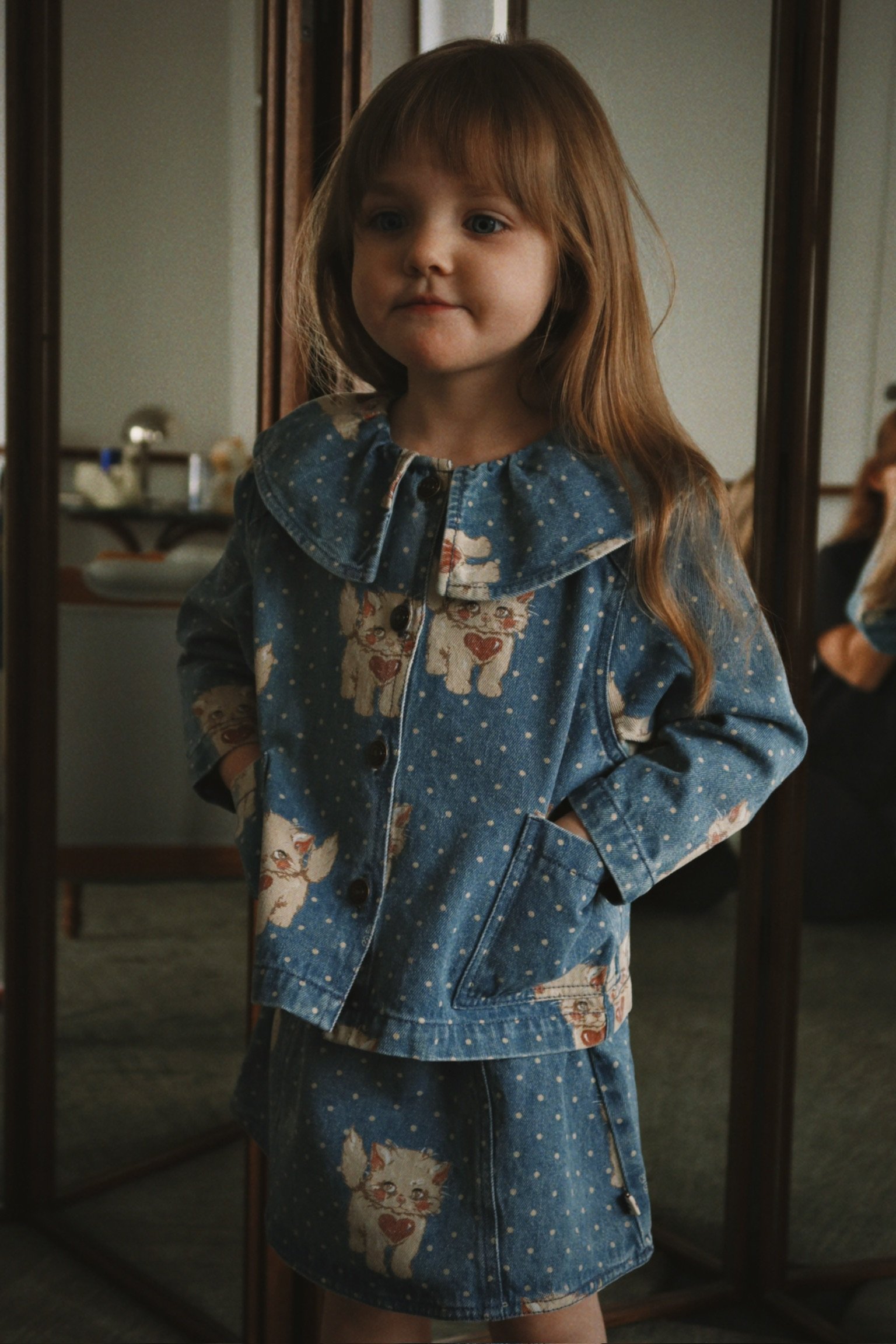 Denim Jakke M/ Print – Øko Bomull | Magot Collar Jacket GOTS, Ciao Miao