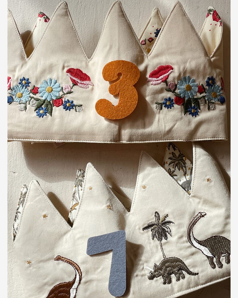 Bursdagskrone Barn 1-9år - Økologisk & Resirkulert | Fabric Birthday Crown
