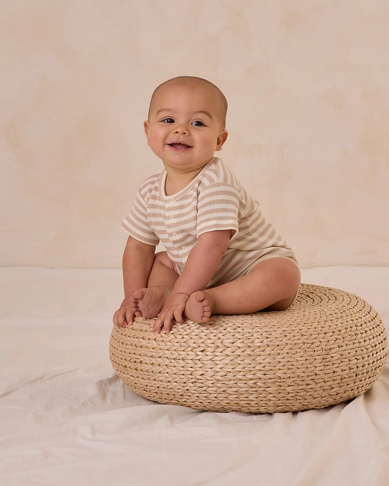 Romper Baby m/ Vaffelstruktur - 100% Øk. Bomull | Waffle Snap Romper