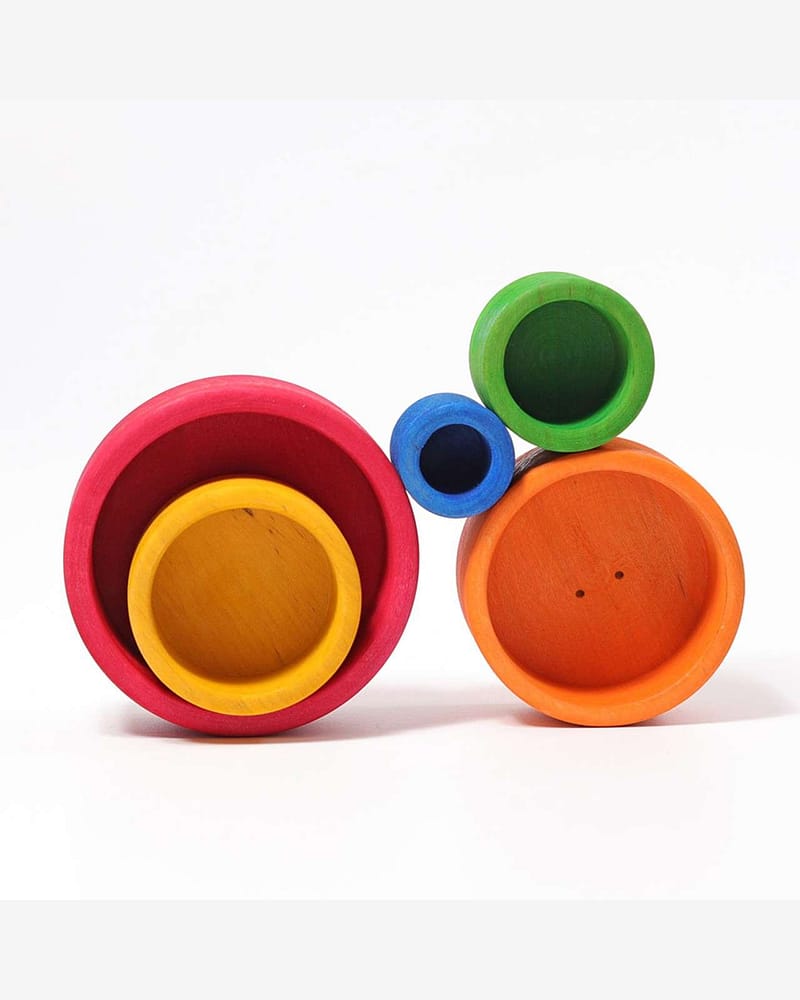 Stableskåler Regnbue 5pk - Leke i Tre | Montessori Leker