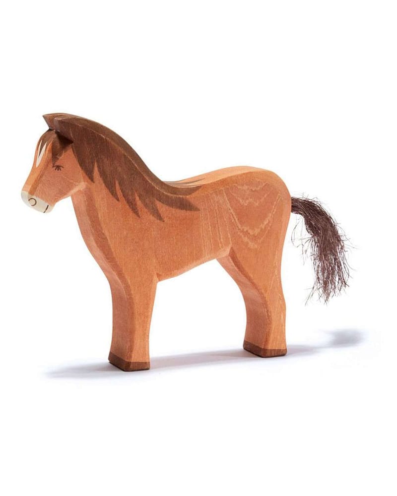 Hest Lekedyr - Håndlaget Trefigur | Bondegård Leke