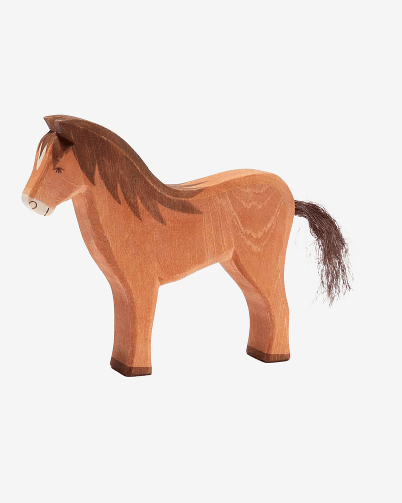 Hest Lekedyr - Håndlaget Trefigur | Bondegård Leke