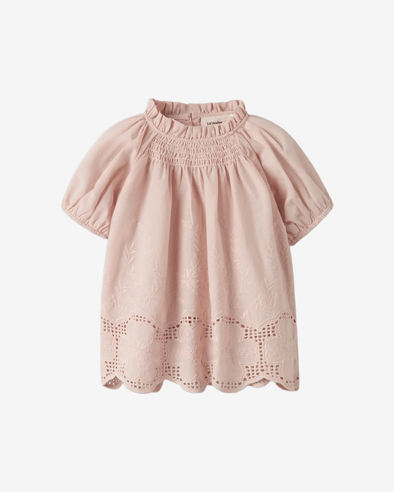 Bluse Barn m/ Broderi - Øko Bomull | NMFDAYNA SS LOOSE SHIRT LIL