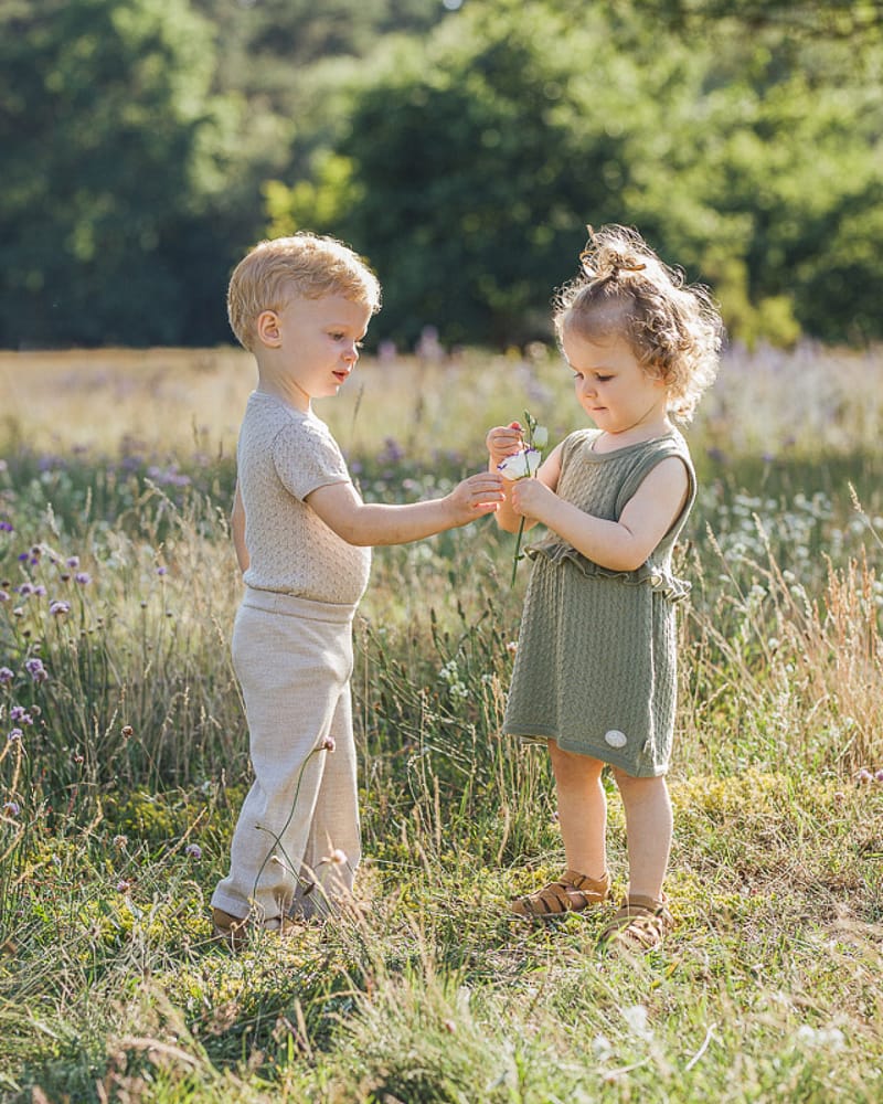 Romper Baby – Tynn ullkvalitet, 100% Merino – Pointelle | Alex