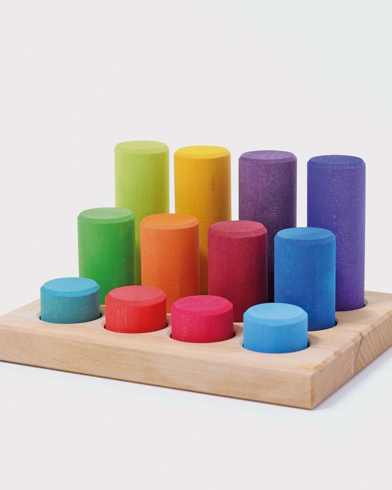 Putte- og Stableleke - Regnbue, 12deler | Stacking Game Rollers