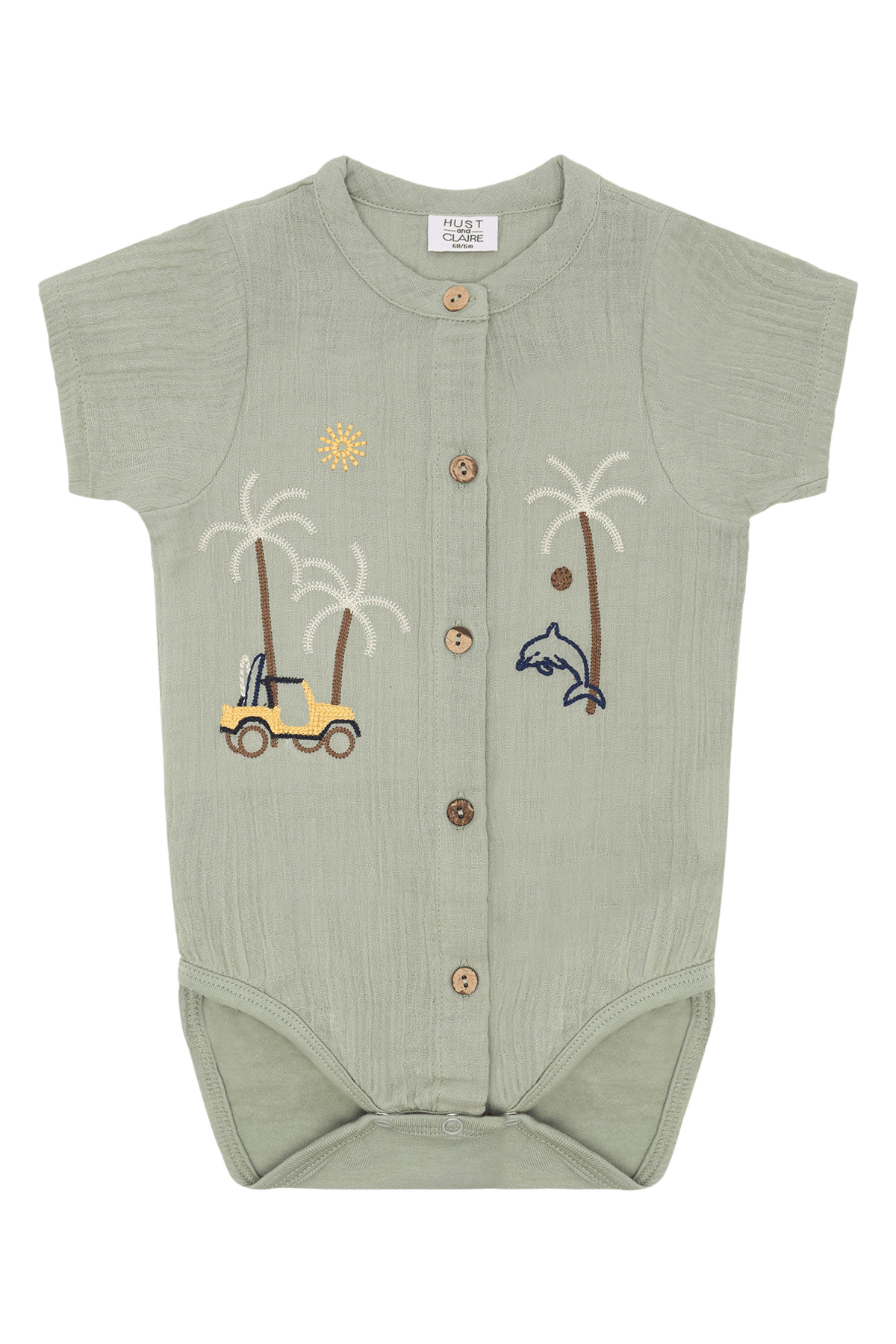 Body Baby – Musselin Bomull | HCBertil Muslin, Olive - Iceberg