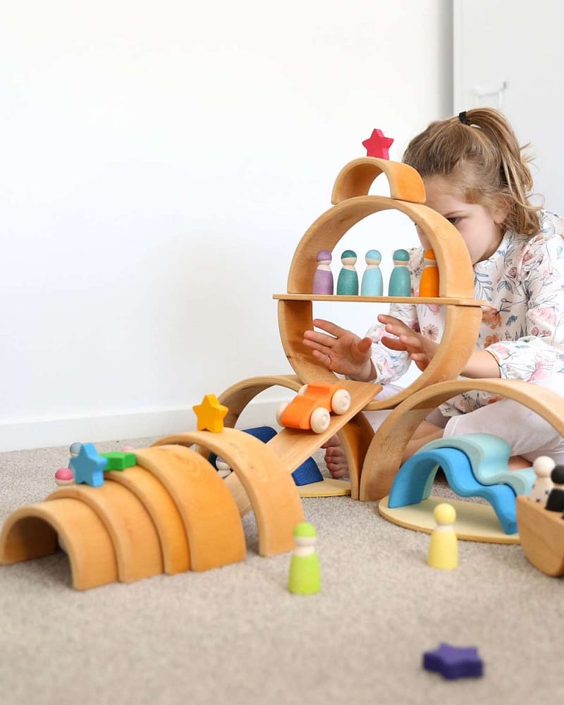 Regnubue Stor - Stableleke i Tre | Montessori Leker