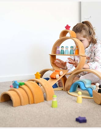 Regnbue Stor - Stableleke i Tre | Montessori Leker