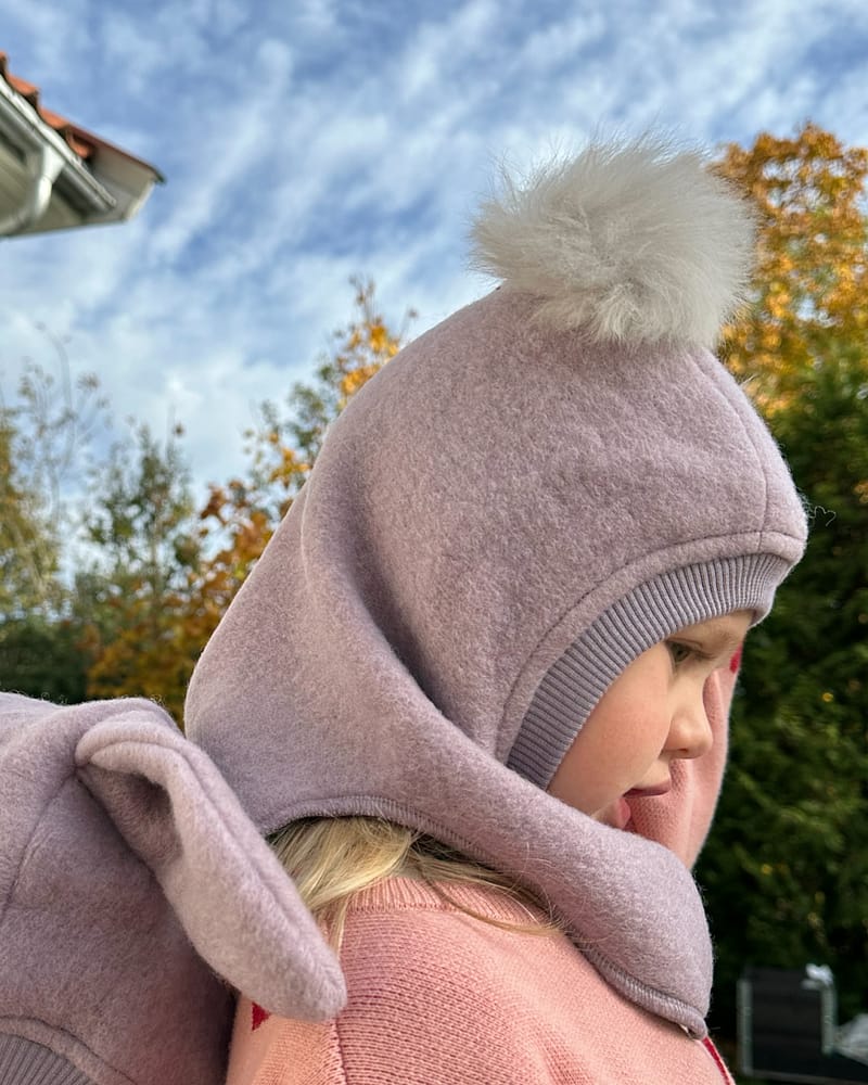 Balaclava Ull 2-Lags - Børstet Ullfleece | Alpaca Pompoms