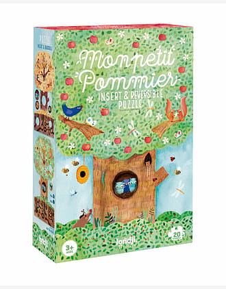 Puslespill 2i1 "Mitt Lille Epletre" - Reversibelt Puslespill Barn 3år+ | Mon Petit Pommier