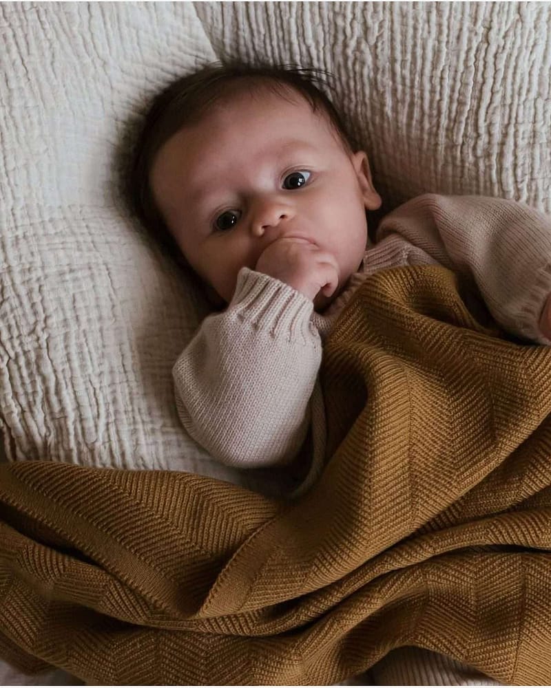 Babyteppe Ull, Tykt - 100% Merino, Ubehandlet | Freddie, Ochre