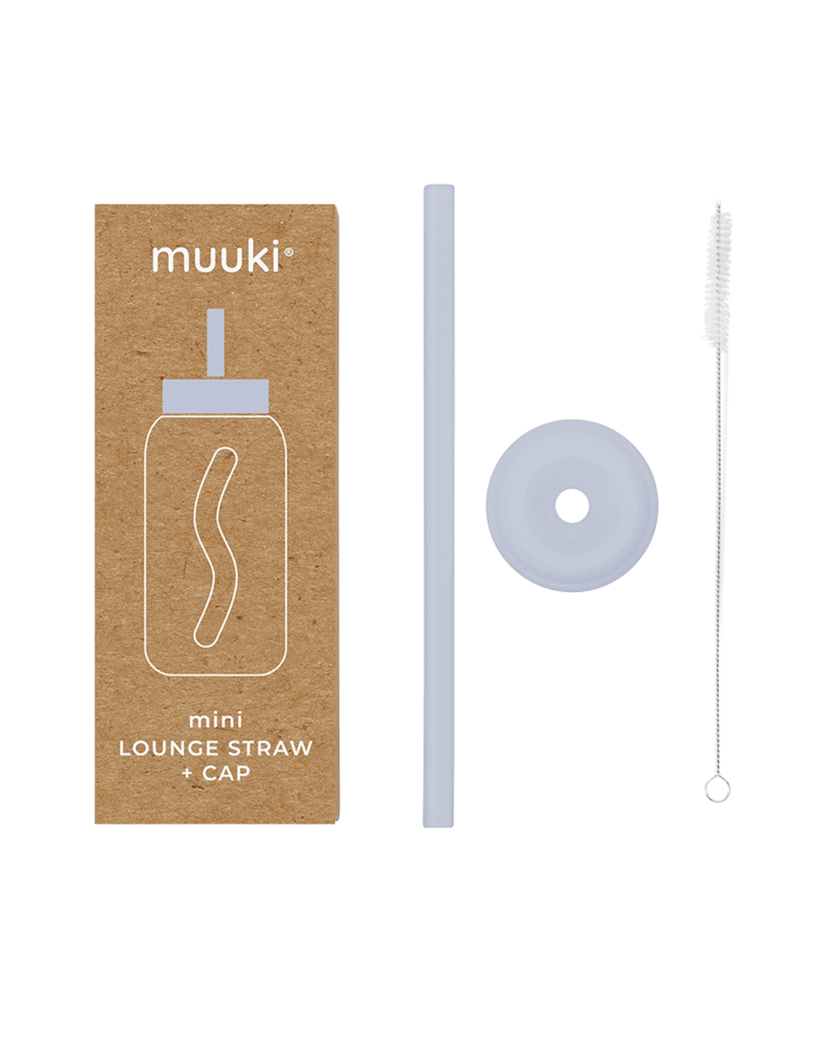 Flaskelokk m/ sugerør til Muuki Mini – Lounge Straw Cap, Lyseblå - Quantum Ice