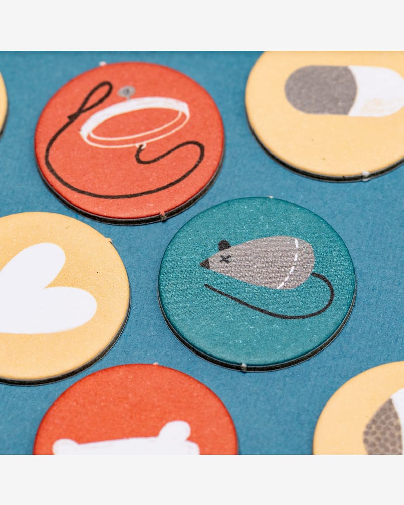 Brettspill Barn 4år, Pocket size - Memoryspill med Kjæledyrtema | Bobby & Mish Tiny Game