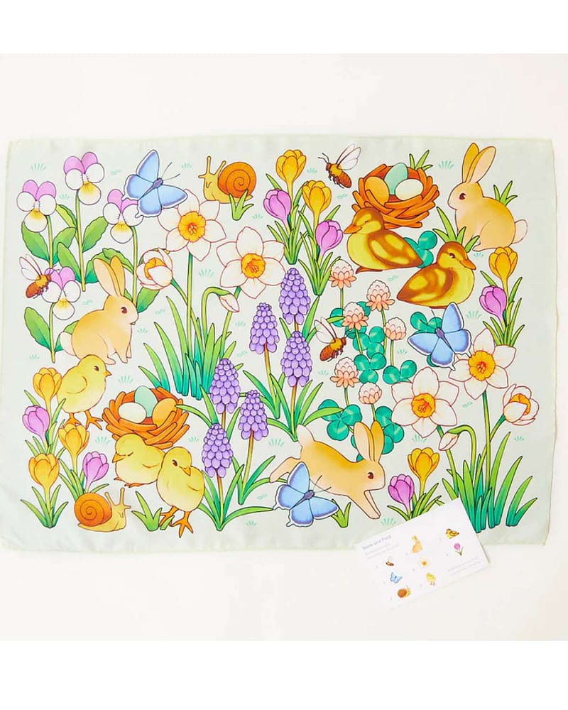 Lekesilke "Hvor er..." - 53x73cm - 100% Silke | Playsilk Find and Seek