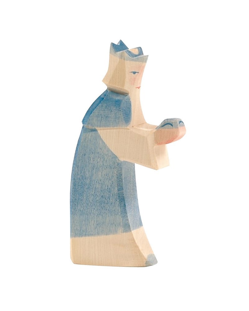 Konge Trefigur - Håndlaget Dukke | King blue