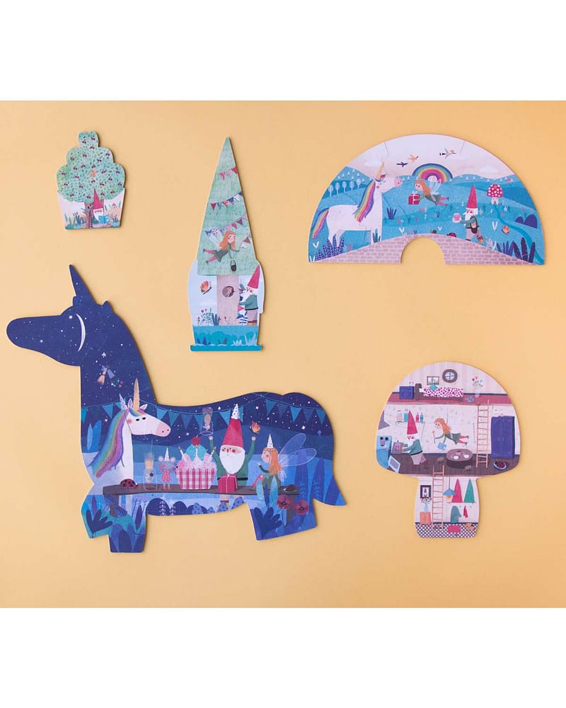 Puslespill "Gratulerer Enhjørning" - 10-i-5 Puslespill Barn 3år+ | Happy Birthday Unicorn