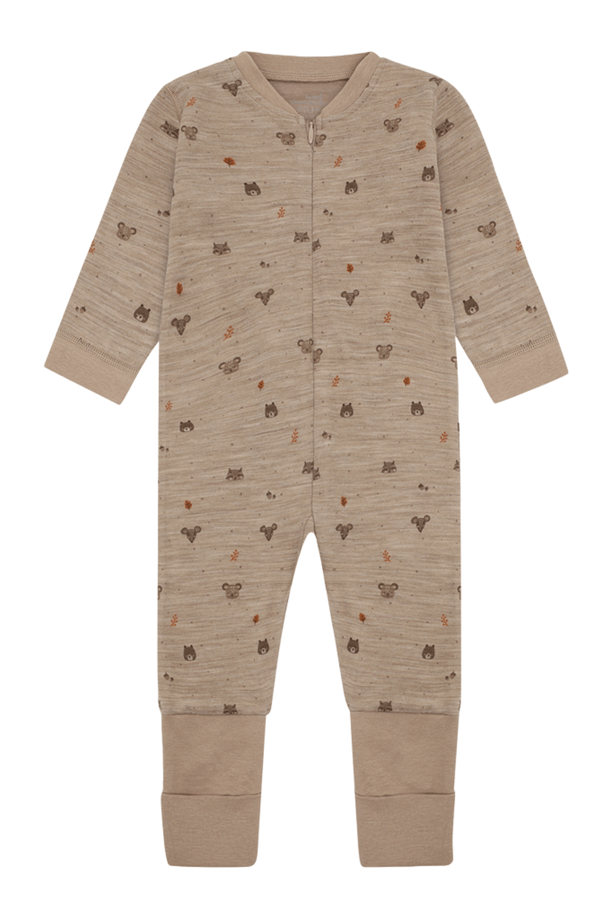 Ullpysj Baby – Heldrakt to-veis glidelås og trylleføtter – Ull/Bambusviskose | HCManu Forest, Biscuit